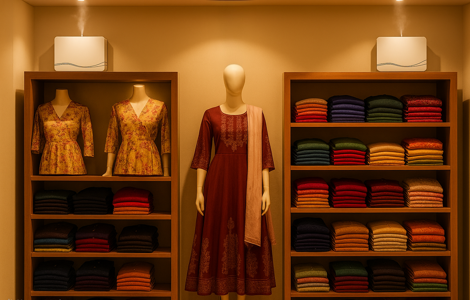 Boutique fashion store with Aromla wall unit